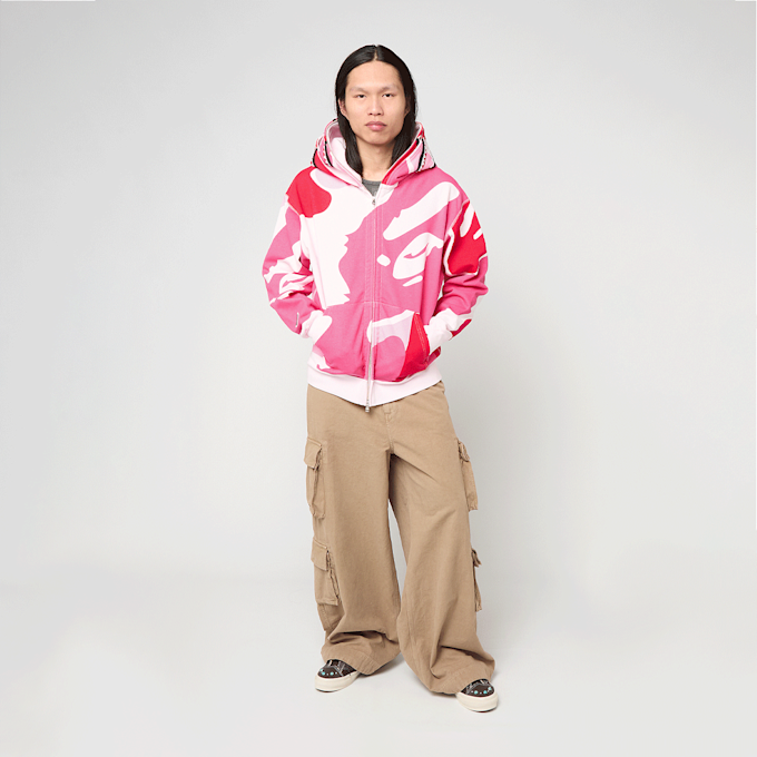 A Bathing Ape Mega ABC Camo Double Shark Relaxed Fit Full Zip Hoodie rosa 92453 2
