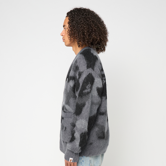 A Bathing Ape Color Camo Mohair Knit Cardigan M schwarz 92471 3