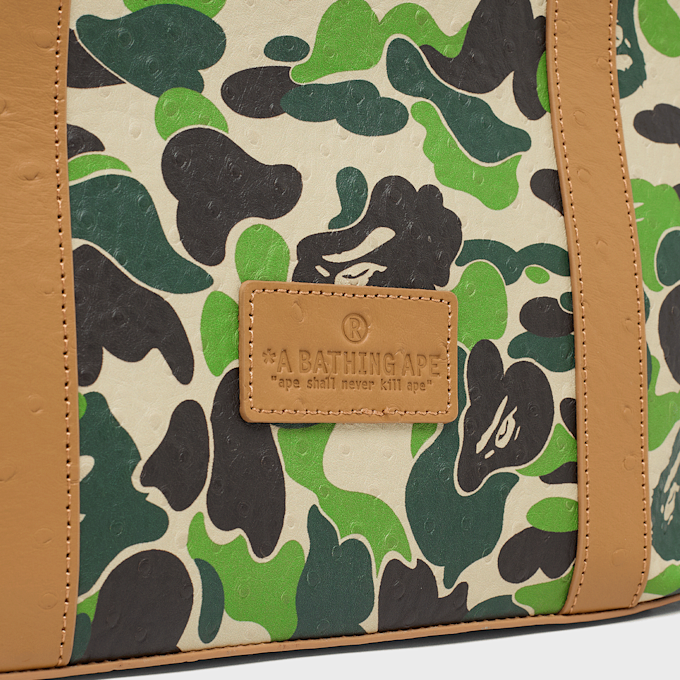 A Bathing Ape ABC Camo PU Ostrich Tote Bag M Grün 92475 4