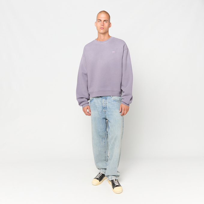 ERL Unisex Script Crewneck Sweatshirt Knit purple 95412 2