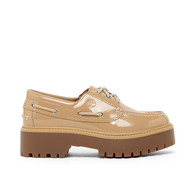 Timberland Wmns Stone Street Boat Shoe Patent Leather beige 95842 2