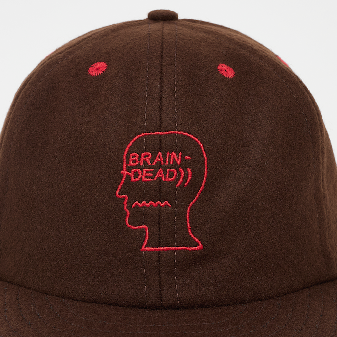 Brain Dead Flannel Classic Logohead 6 Panel Hat braun 95852 4