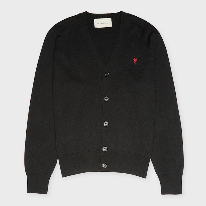 AMI PARIS Cardigan Contrasted Ami De Coeur black 95927 1