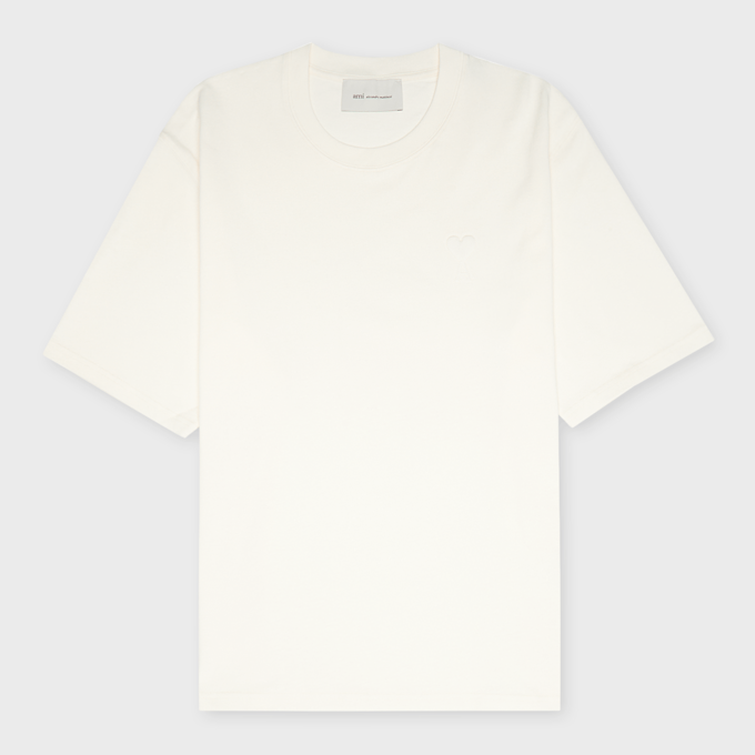 AMI PARIS Big ADC T-Shirt beige 95931 1