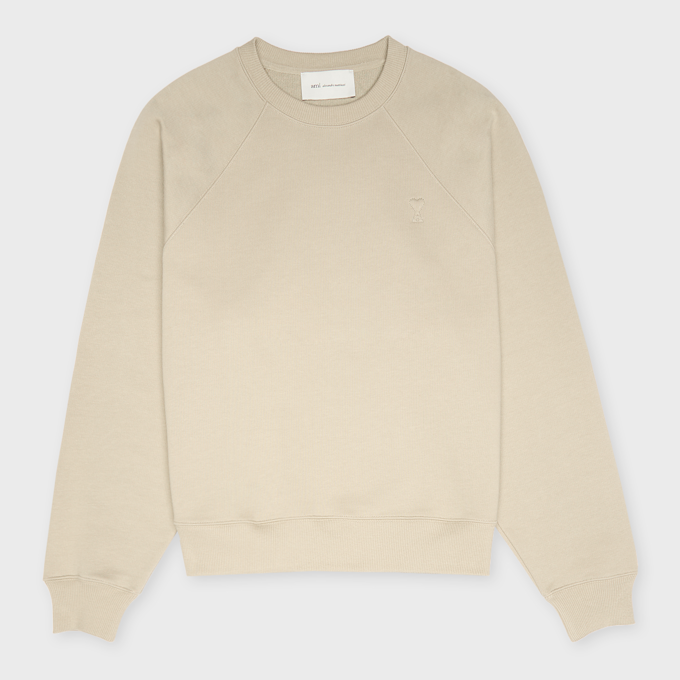 AMI PARIS Small Embossed ADC Sweatshirt beige 95945 1
