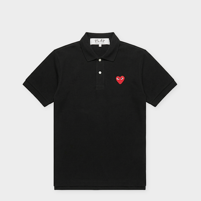 Comme des Garcons Play T-Shirt Polo Red Emblem Red Heart schwarz 96049 1