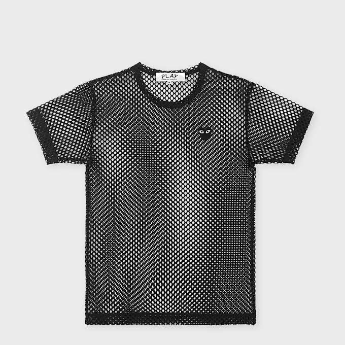 Comme des Garcons Play T-Shirt Red Emblem Mesh Black Heart schwarz 96050 1