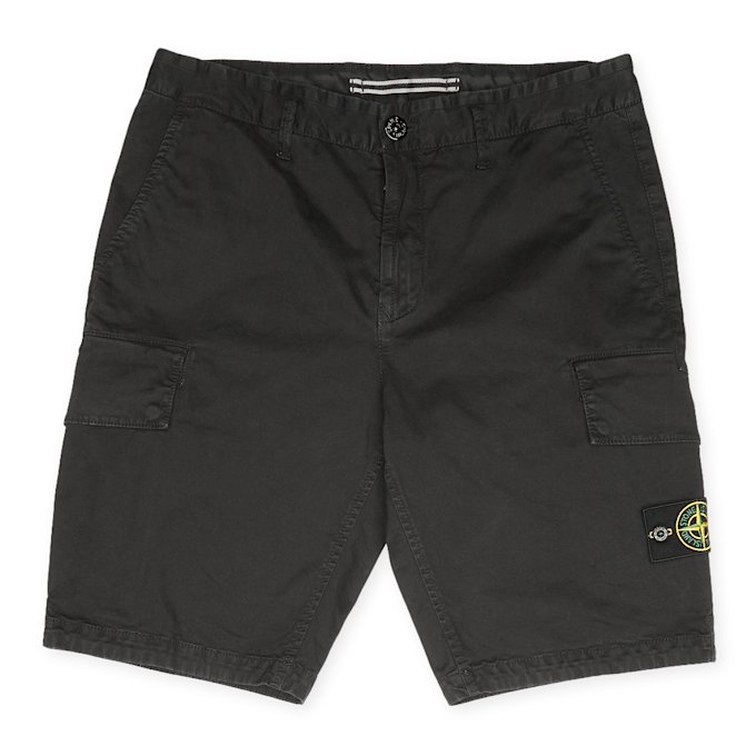 Stone Island Regular Fit-Shorts aus Fleece schwarz 96423 1