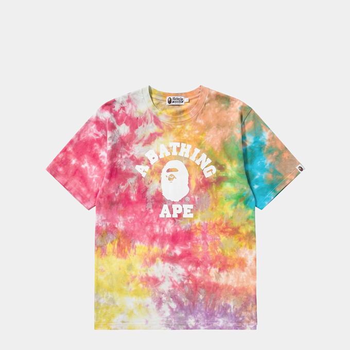 A Bathing Ape Tie Dyed College Relaxed Fit Tee M multi-colour 99433 1