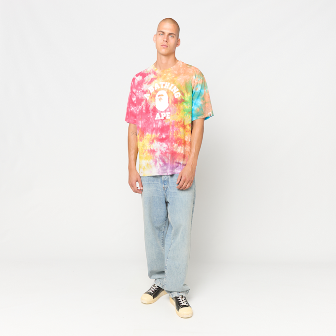 A Bathing Ape Tie Dyed College Relaxed Fit Tee M multicolor 99433 2
