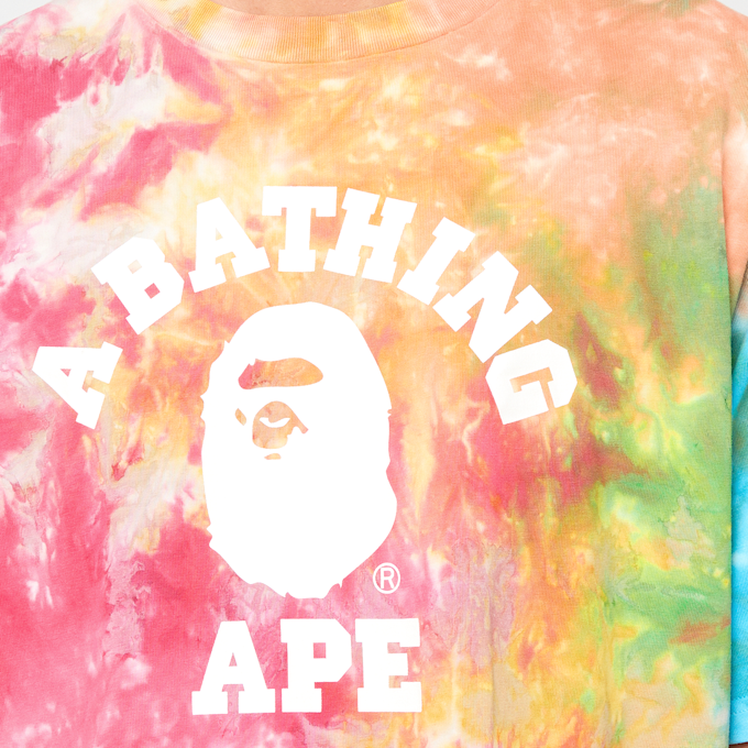 A Bathing Ape Tie Dyed College Relaxed Fit Tee M multicolor 99433 3