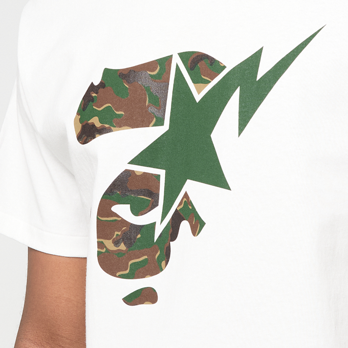 A Bathing Ape Glitch Woodland Camo Ape Face Sta Tee M weiß 99441 4