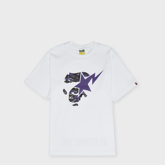 A Bathing Ape Glitch Woodland Camo Ape Face Sta Tee M weiß 99439 1