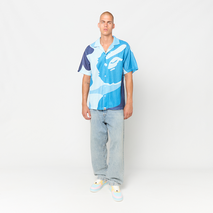 A Bathing Ape Mega ABC Camo Mesh Shirt M blue 99444 2