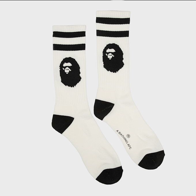 A Bathing Ape Ape Head Line Socks wit 99475 2