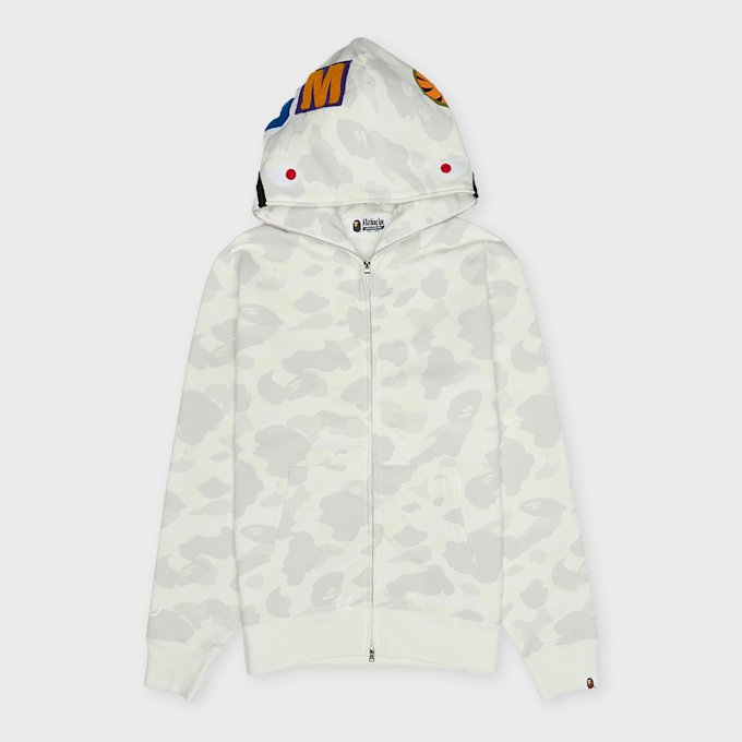 A Bathing Ape City Camo Shark Regular Fit Full Zip Hoodie weiß 99484 1