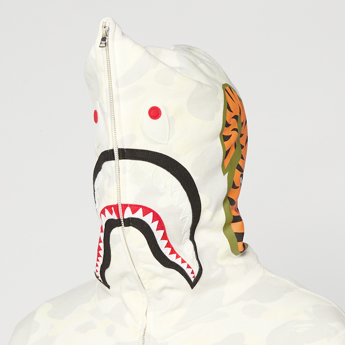 A Bathing Ape City Camo Shark Regular Fit Full Zip Hoodie weiß 99484 5