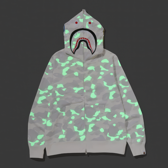 A Bathing Ape City Camo Shark Regular Fit Full Zip Hoodie wit 99484 6