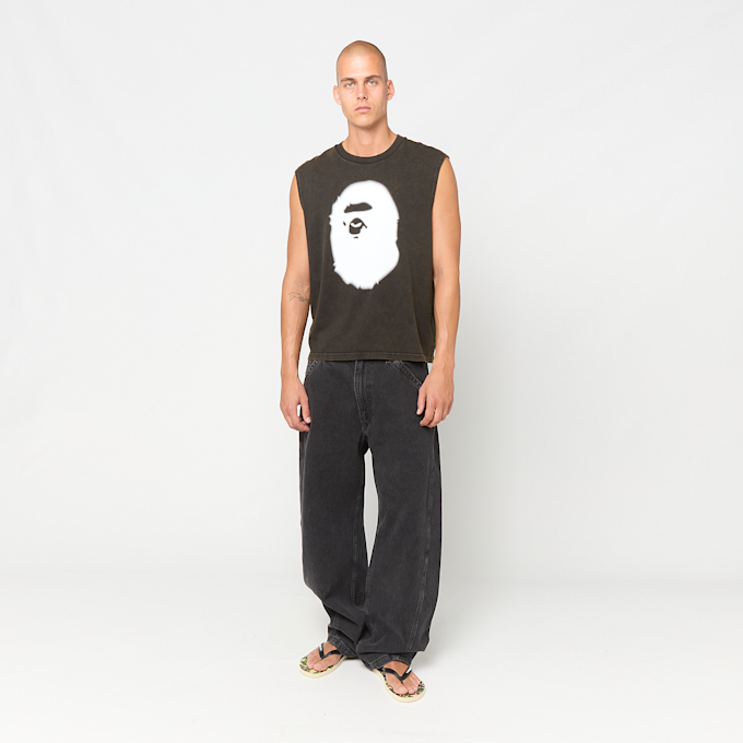 A Bathing Ape Heavy Wash Ape Head Cropped Fit Tank Top brown 99482 2