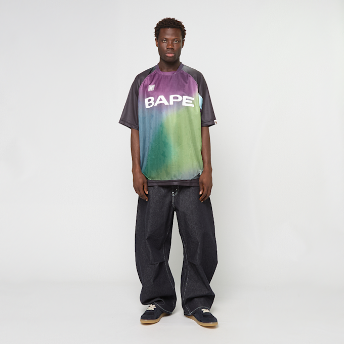 A Bathing Ape Tie Dye Sta Stripe Pattern Football Jersey Tee multi-colour 99481 2