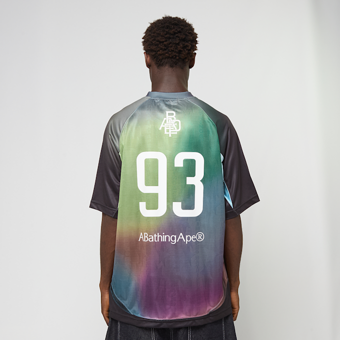 A Bathing Ape Tie Dye Sta Stripe Pattern Football Jersey Tee multicolor 99481 3