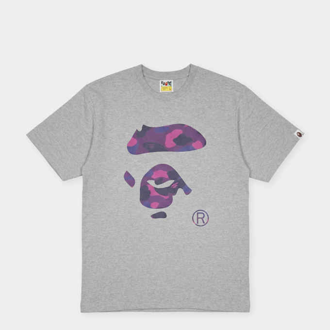A Bathing Ape Color Camo Ape Face Tee grey 99498 1