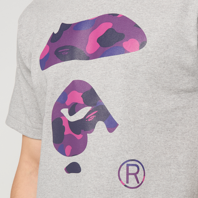 A Bathing Ape Color Camo Ape Face Tee grijs 99498 4