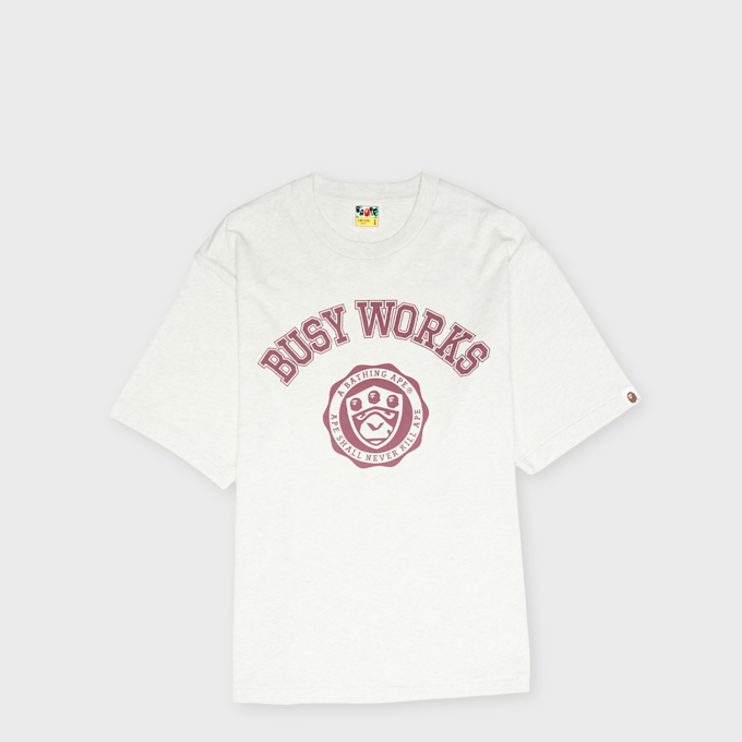 A Bathing Ape Busy Works College Relaxed Fit Tee grey 99502 1