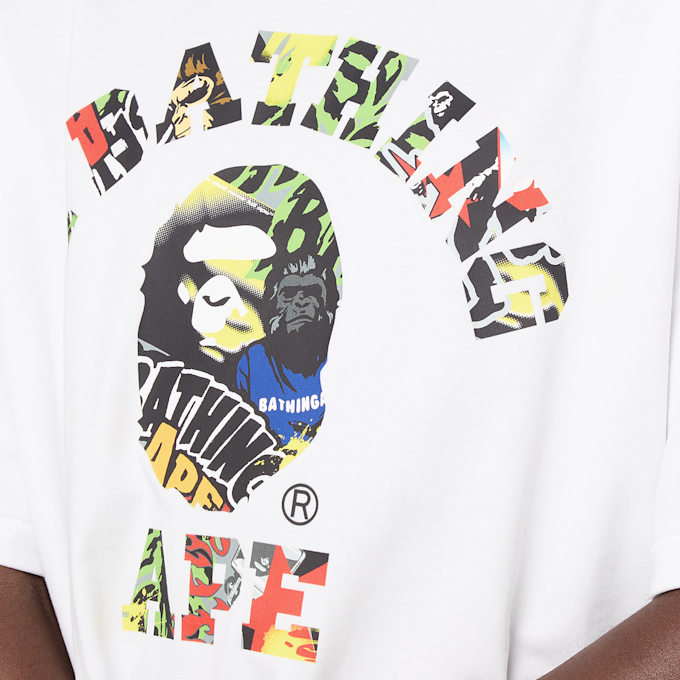 A Bathing Ape Multi Logo College Relaxed Fit Tee weiß 99514 3