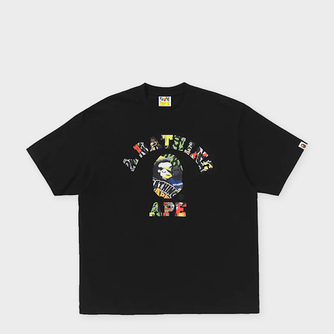 A Bathing Ape Multi Logo College Relaxed Fit Tee schwarz 99508 1