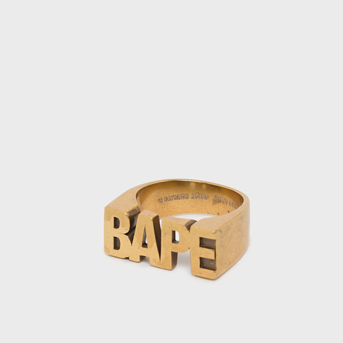 A Bathing Ape Bape Logo Ring Golden gold 99527 1