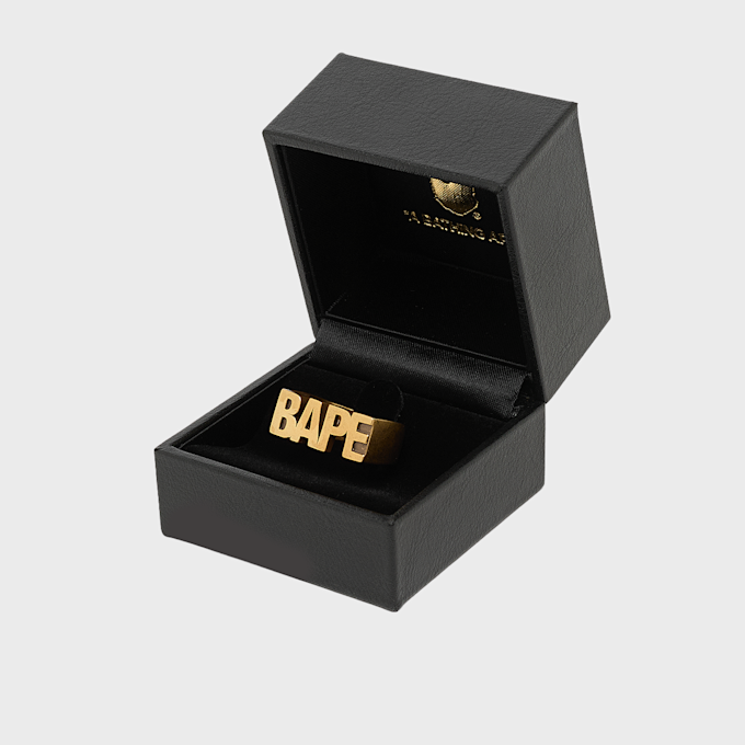 A Bathing Ape Bape Logo Ring Golden gold 99527 3