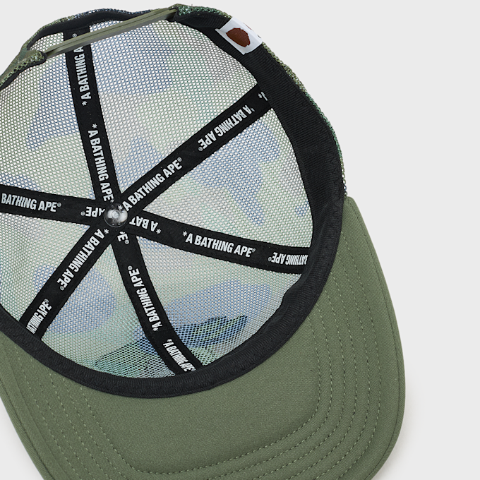 A Bathing Ape 1st Camo College Embrodery Patched Mesh Cap groen 99537 4
