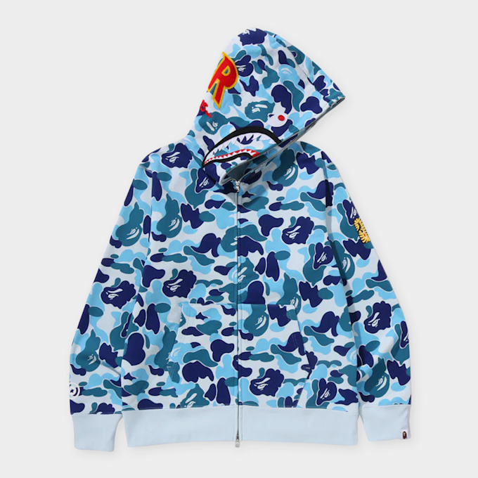 A Bathing Ape ABC Camo 2nd Shark Full Zip Hoodie blau 99556 1