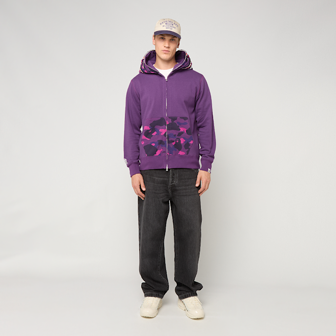 A Bathing Ape Color Camo Shark Full Zip Double Hoodie purple 99559 2