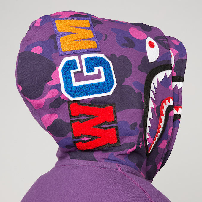 A Bathing Ape Color Camo Shark Full Zip Double Hoodie lila 99559 6