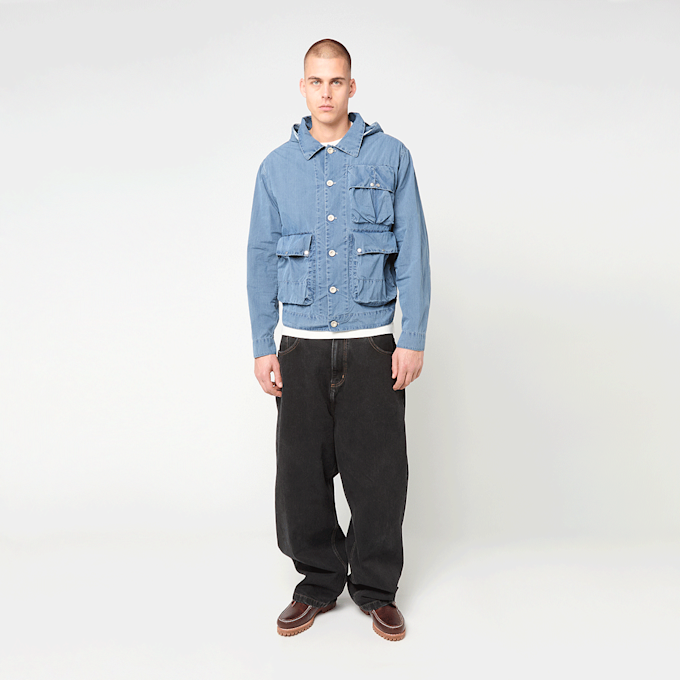 C. P. Company 50 Fili Indigo Bleached Goggle Denim Jacket blau 102687 2