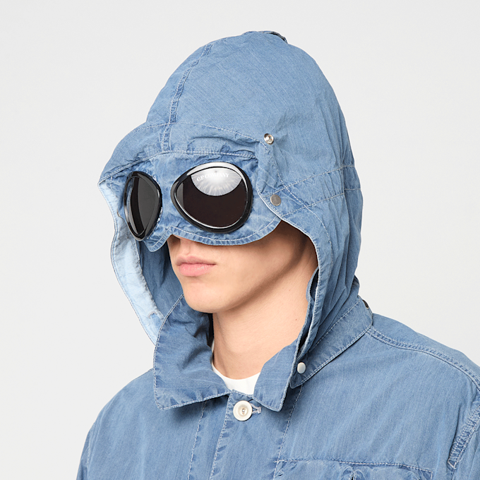 C. P. Company 50 Fili Indigo Bleached Goggle Denim Jacket blau 102687 3