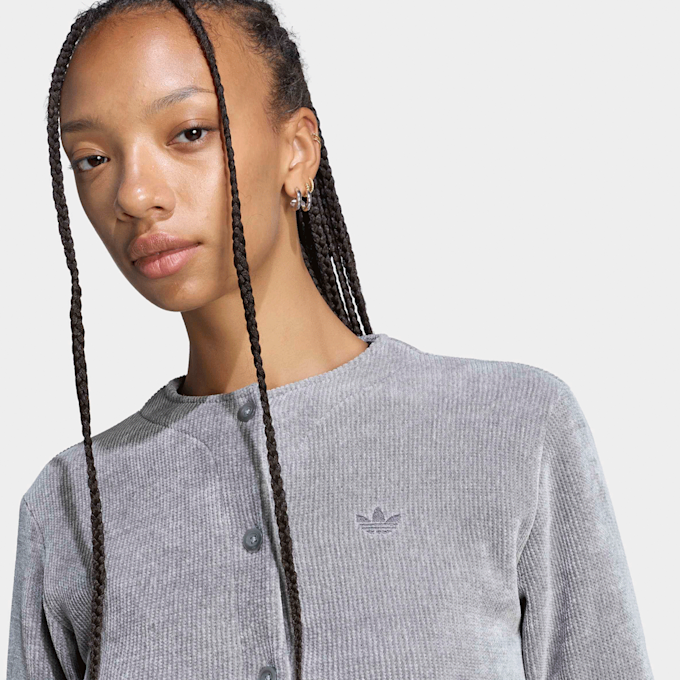 adidas Originals Premium Essential Chenille Button Up Cardigan grey 103837 3