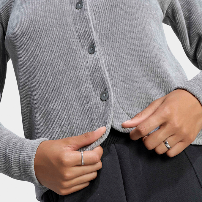 adidas Originals Premium Essential Chenille Button Up Cardigan grey 103837 4