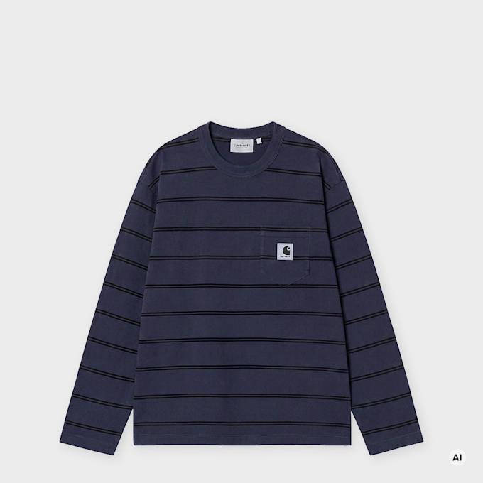 Carhartt WIP Wmns L/S Cardona Pocket T-Shirt blau 104029 1