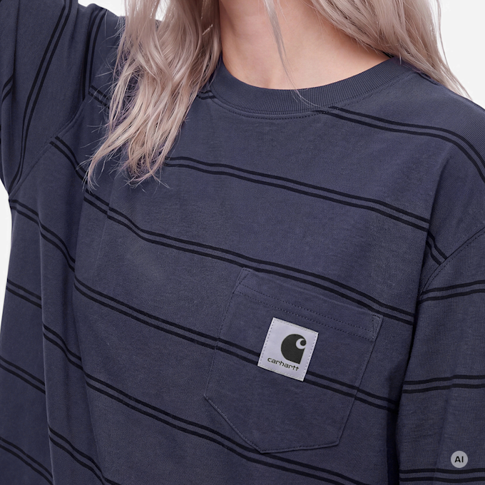 Carhartt WIP Wmns L/S Cardona Pocket T-Shirt blue 104029 4