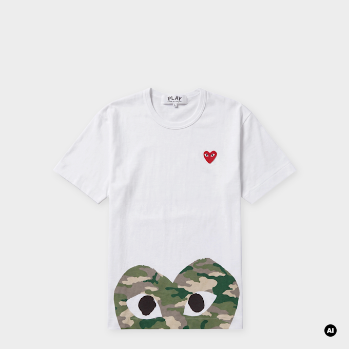 Comme des Garcons Play T-Shirt Red Emblem white 104462 1