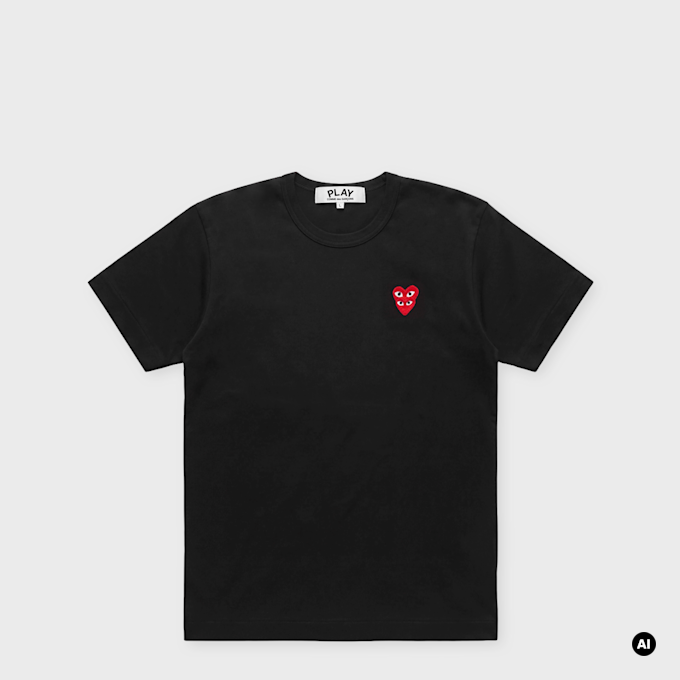 Comme des Garcons Play T-Shirt Double Red Emblem black 104463 1