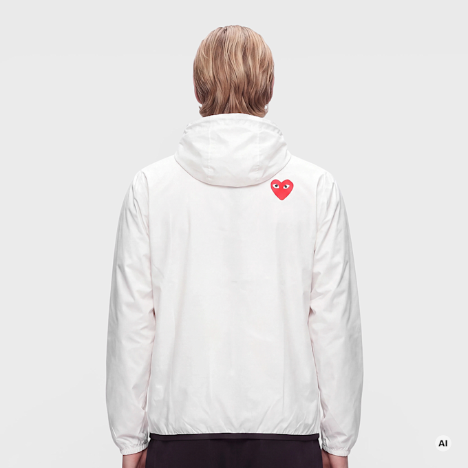 Comme des Garcons Play K-Way Full Zip Jacket Red Emblem wit 104469 3