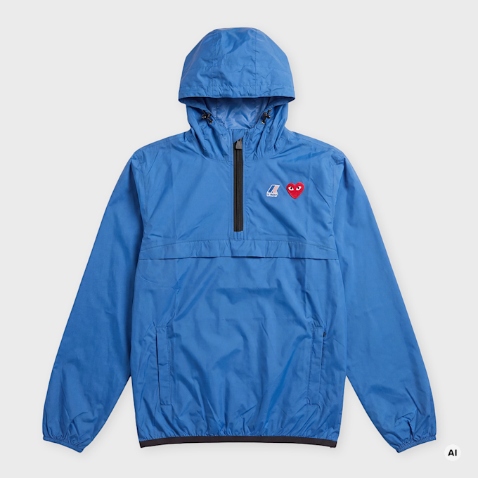 Comme des Garcons Play K-Way Jacket Half Zip blue 104468 1