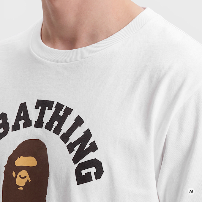 A Bathing Ape College Tee white wit 104939 3