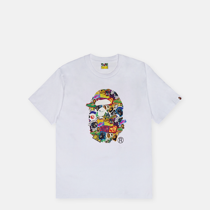 A Bathing Ape Sticker Pack Ape Head Tee weiß 104963 1