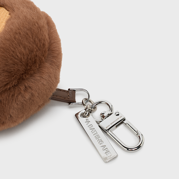 A Bathing Ape Aped Head Faux Fur Keychain brown 105005 4