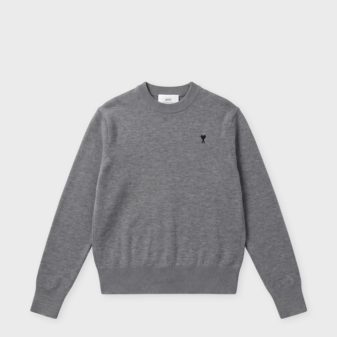 AMI PARIS Crewneck Sweater With ADC grijs 106042 1